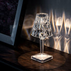 Crystal table lamp rechargeable touch control LED cordless acrylic sparkling design
