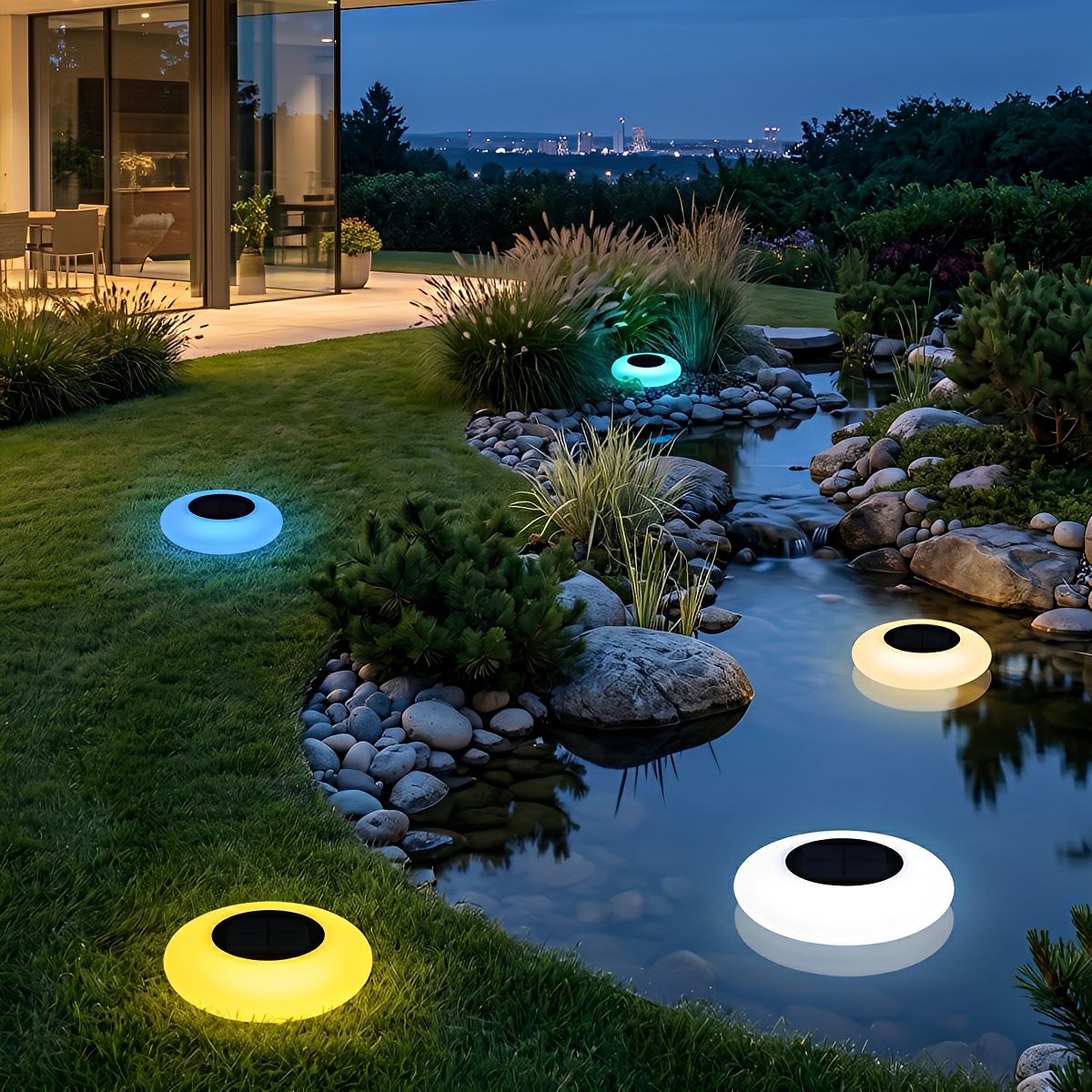 Solar garden lights floating RGB LED pool pond lamp IP67 waterproof colour changing