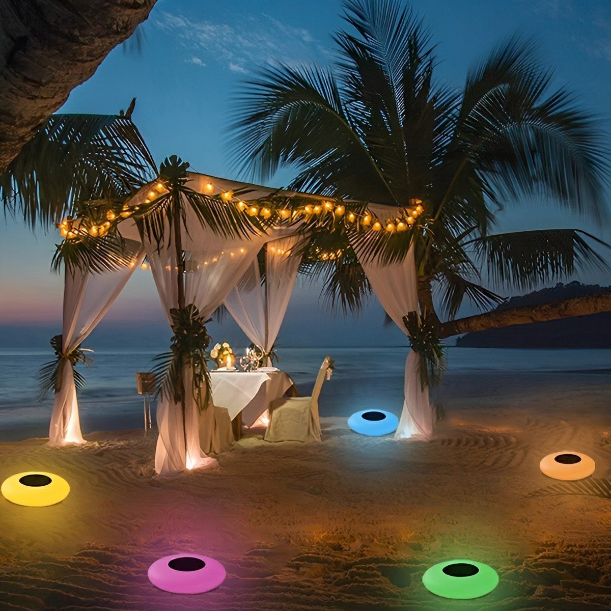 Solar garden lights floating RGB LED pool pond lamp IP67 waterproof colour changing