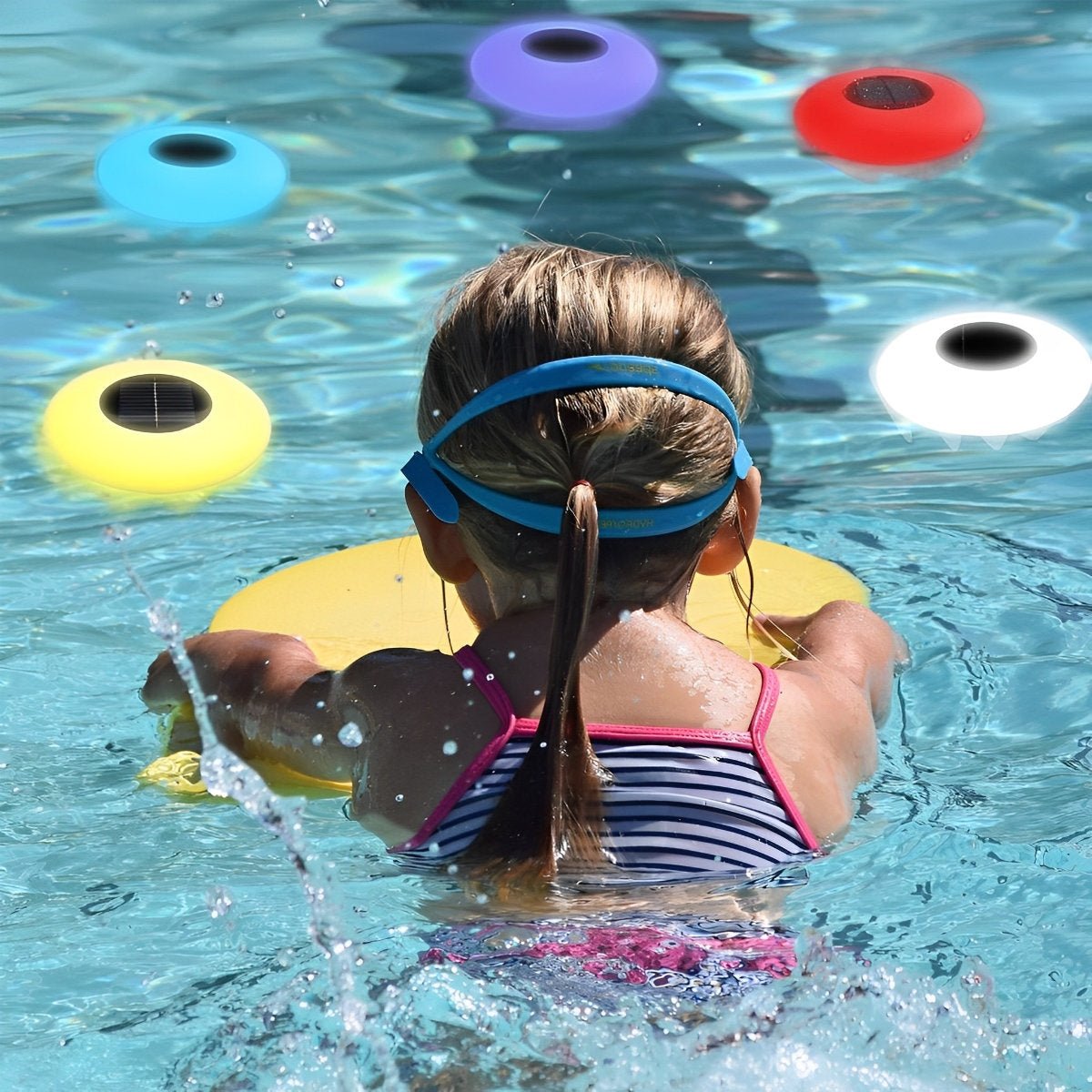 Solar pool lights floating RGB LED waterproof, color changing