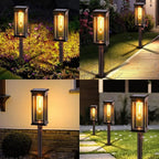 Solar garden lights waterproof pathway stake lights warm white outdoor