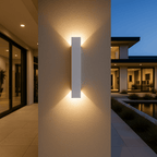 Cylindrical wall lights modern LED metal and acrylic diffused glow, White and Black