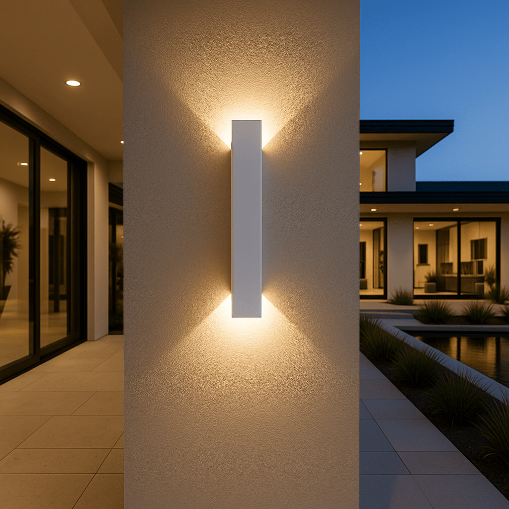 Cylindrical wall lights modern LED metal and acrylic diffused glow, White and Black