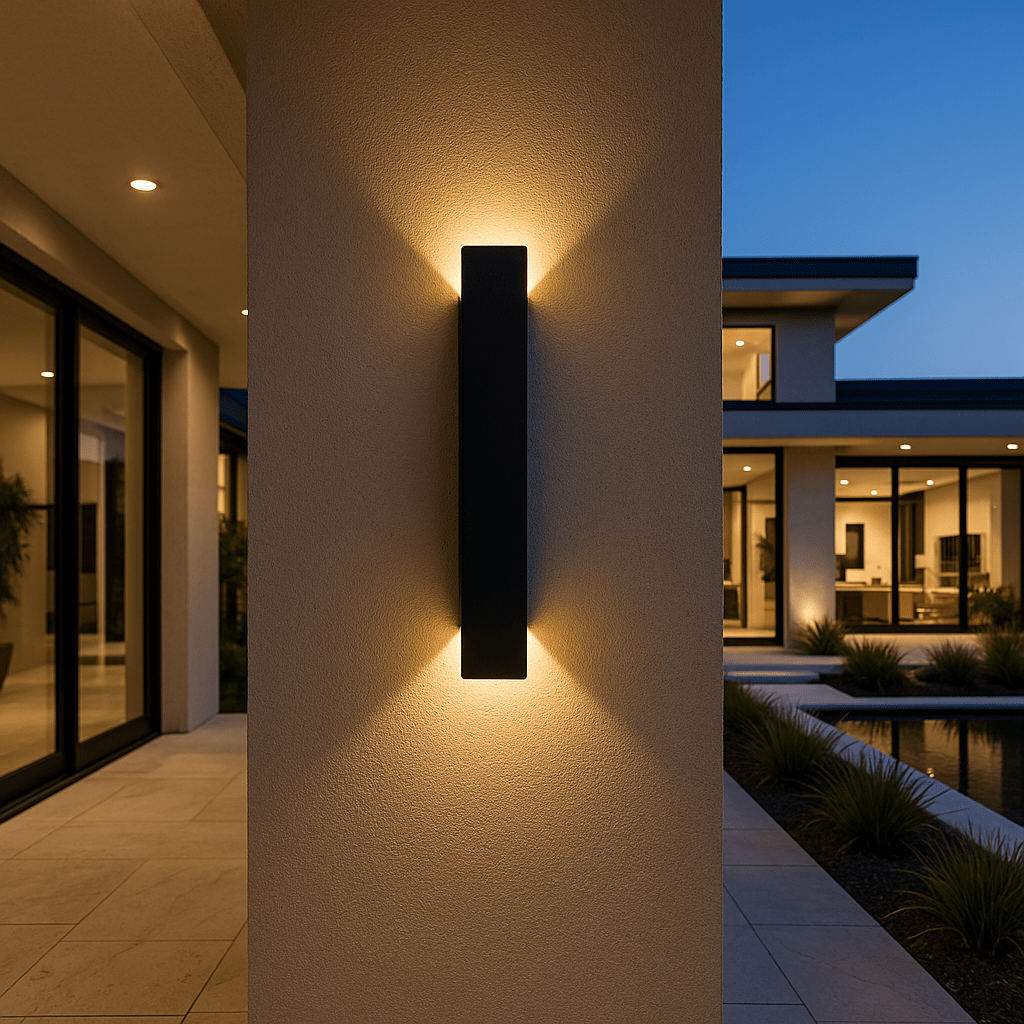 Cylindrical wall lights modern LED metal and acrylic diffused glow, White and Black