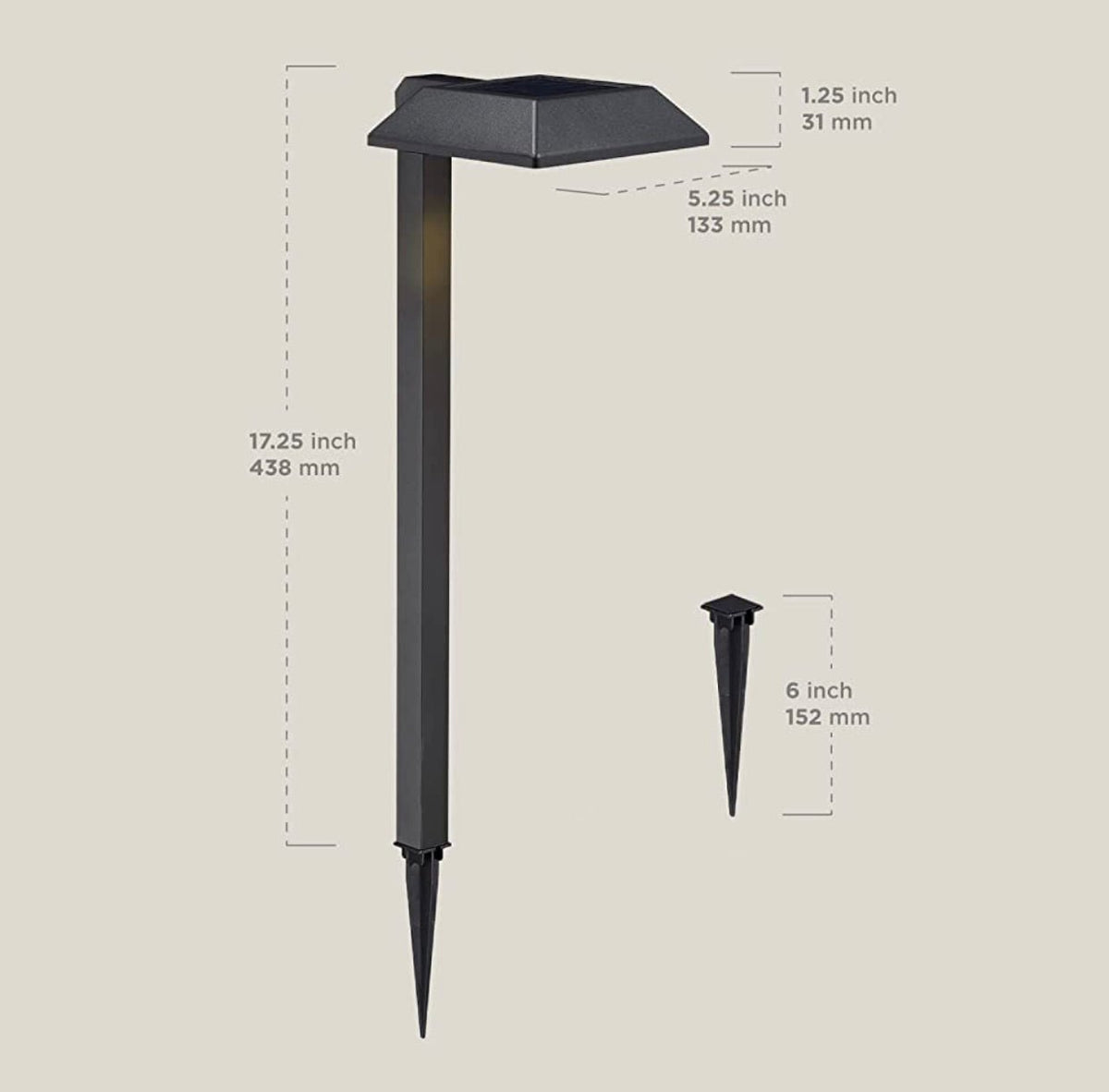 Solar garden lights LED pathway down light 30 lumen 6-pack modern stake design