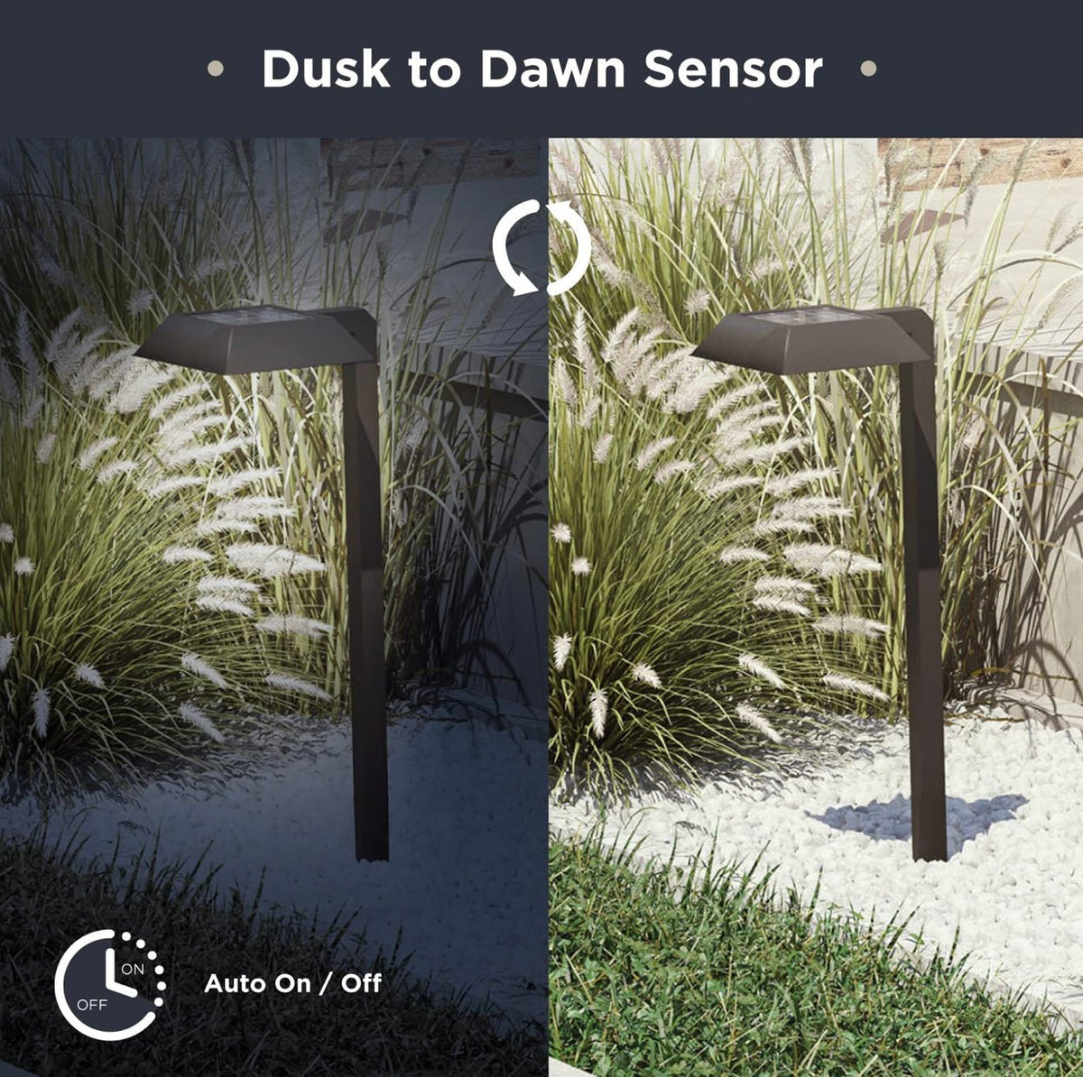 Solar garden lights LED pathway down light 30 lumen 6-pack modern stake design