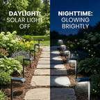 Solar garden lights LED pathway down light 30 lumen 6-pack modern stake design