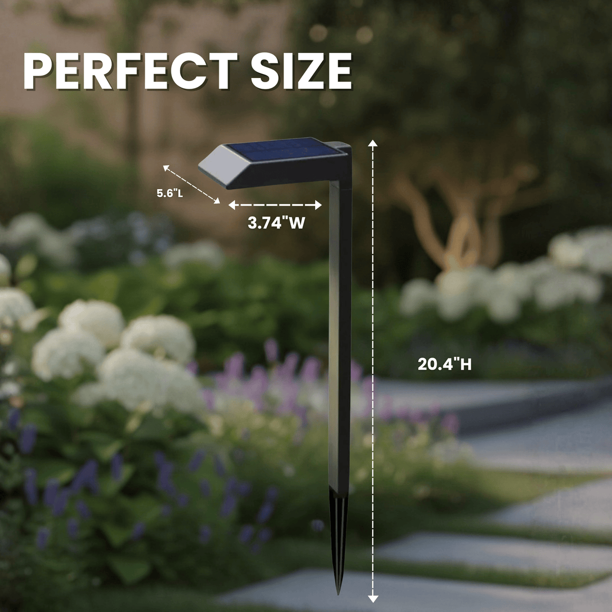 Solar garden lights LED pathway down light 30 lumen 6-pack modern stake design