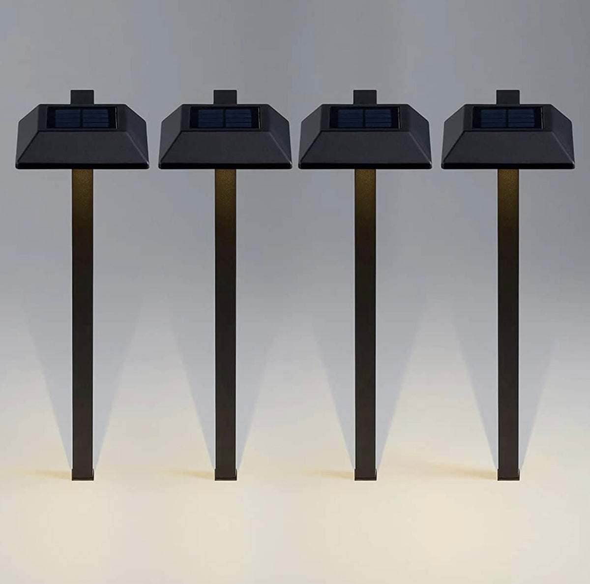 Solar garden lights LED pathway down light 30 lumen 6-pack modern stake design