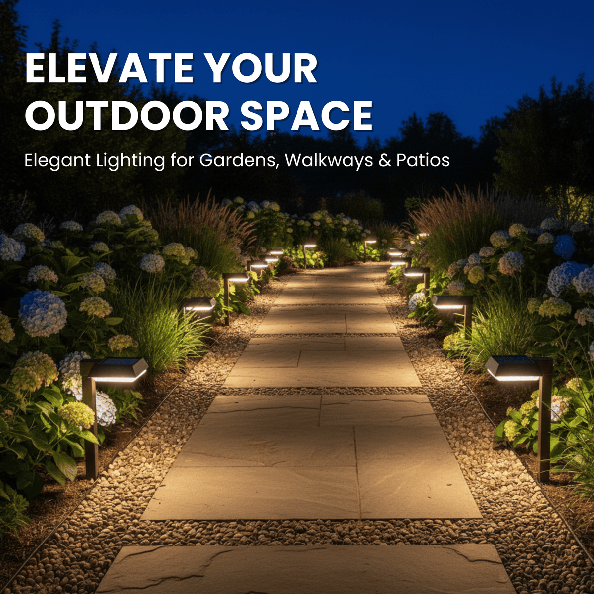 Solar garden lights LED pathway down light 30 lumen 6-pack modern stake design
