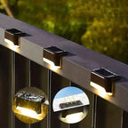 Solar path lights for fence and balcony with automatic dusk sensor, warm LED, no wiring