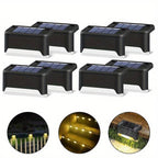 Solar path lights for fence and balcony with automatic dusk sensor, warm LED, no wiring