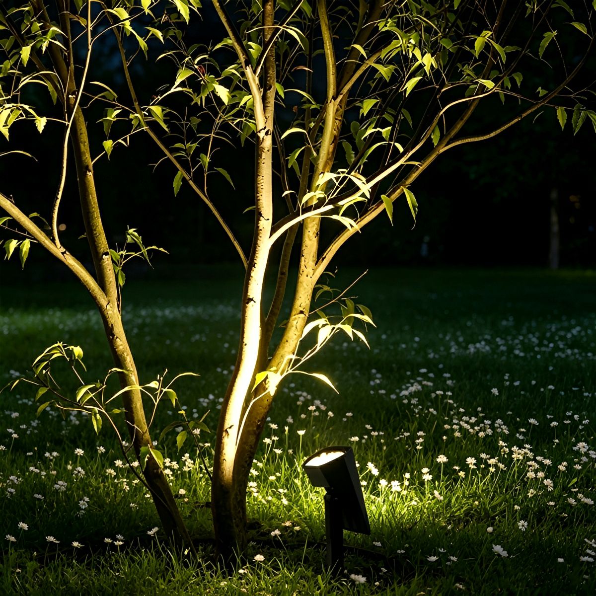 Solar garden lights IP65 waterproof LED spotlight for landscape lighting, adjustable angle