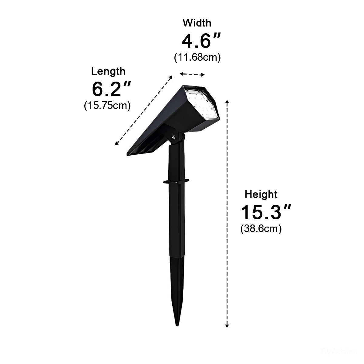 Solar garden lights IP65 waterproof LED spotlight for landscape lighting, adjustable angle