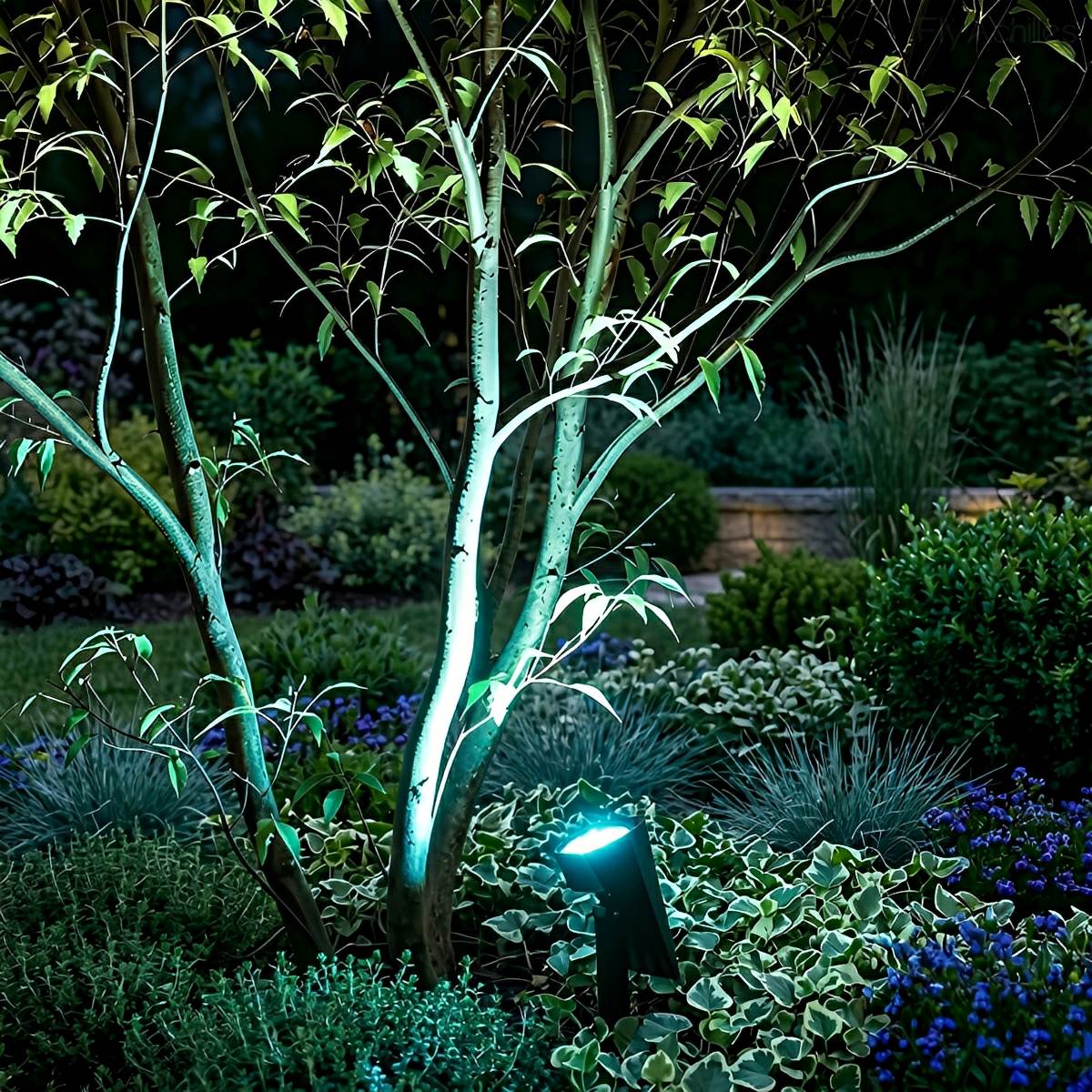 Solar garden lights IP65 waterproof LED spotlight for landscape lighting, adjustable angle