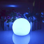 LED globe garden light outdoor PE sphere with remote control 16 colors, solar and USB