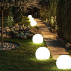LED globe garden light outdoor PE sphere with remote control 16 colors, solar and USB