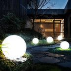 LED globe garden light outdoor PE sphere with remote control 16 colors, solar and USB