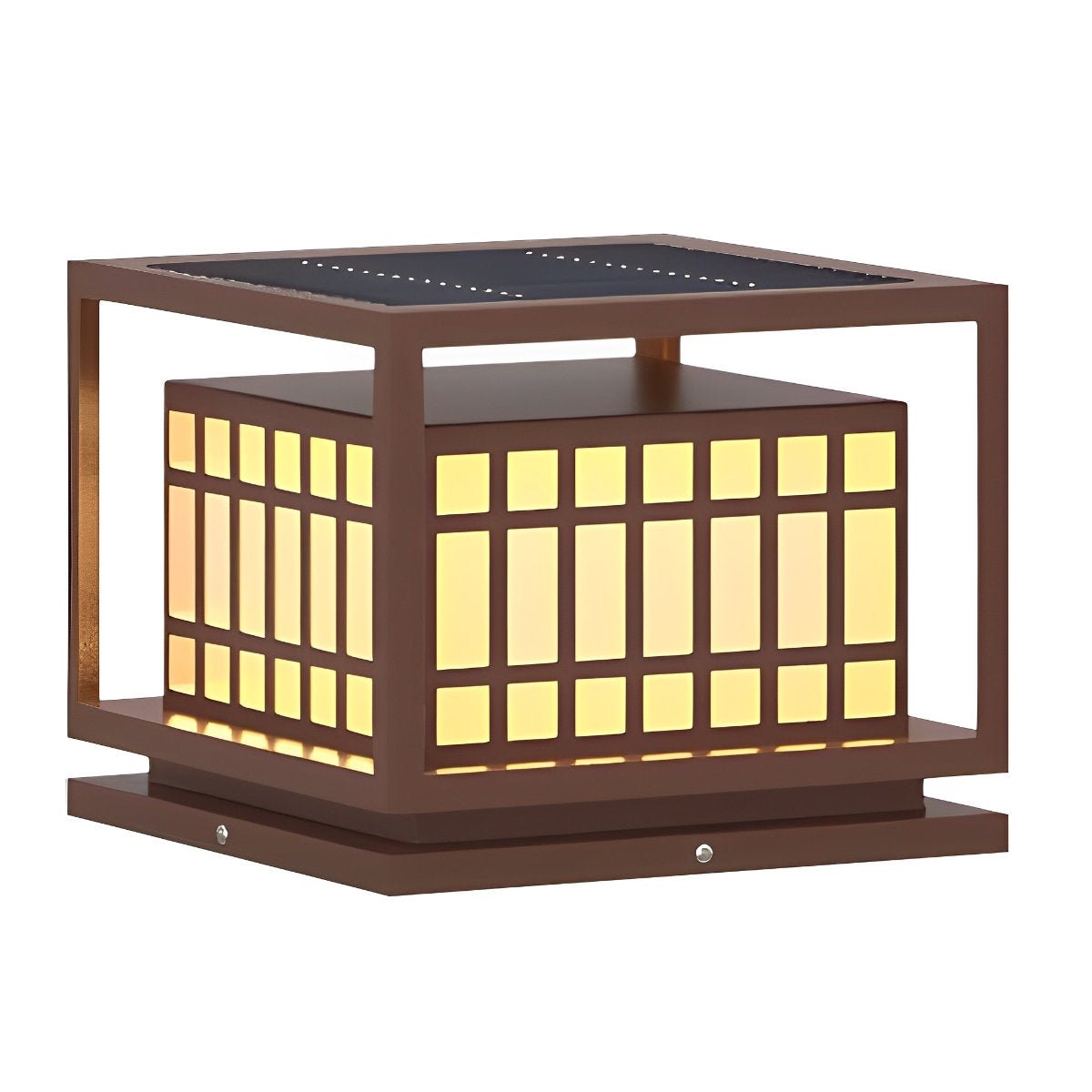 Outdoor post lights square LED waterproof brown deck pillar light