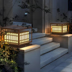 Outdoor post lights square LED waterproof brown deck pillar light