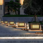Outdoor post lights square LED waterproof brown deck pillar light