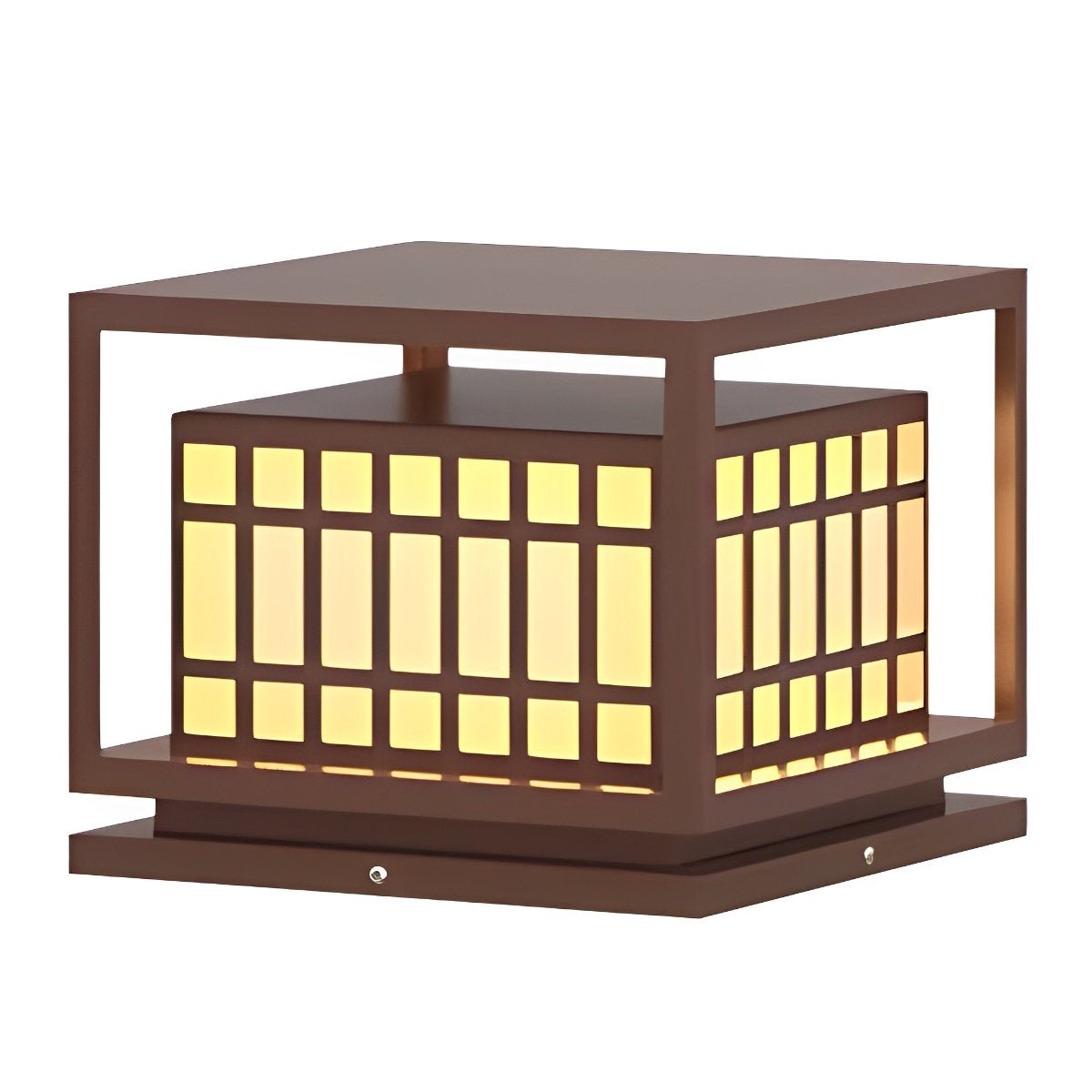 Outdoor post lights square LED waterproof brown deck pillar light