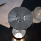 Cordless table lamp brass cone LED rechargeable, modern design