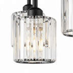 K9 crystal ceiling light 3-light black fixture with E27 compatibility, contemporary style