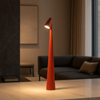 Rechargeable table lamp with cordless dimmable LED and metal and glass design