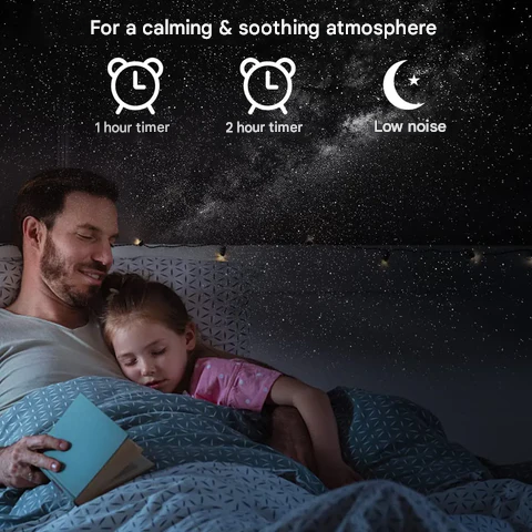 Galaxy projector night light with 13 star and planet projection modes, USB powered