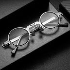 Folding reading glasses ultra-light metal frame with blue light protection, compact portable design