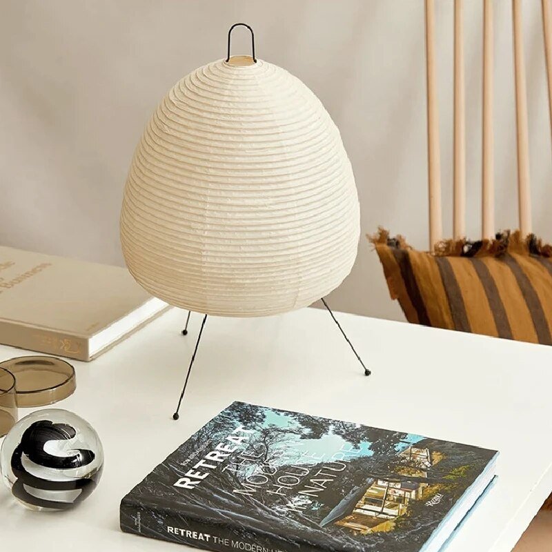 Onile Japanese Table Lamp - Minimalist Rice Paper - Warm Light