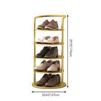 Vertical shoe rack for hallway with open shelves and compact 27x27 cm footprint