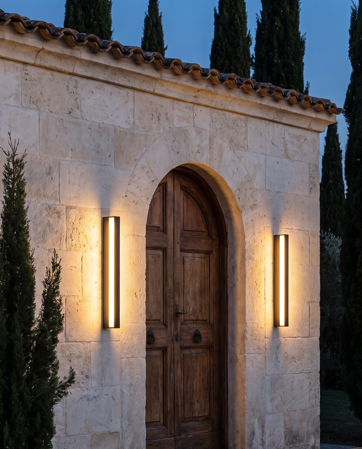 Linear outdoor wall light slim LED IP65 aluminium 400mm to 1200mm