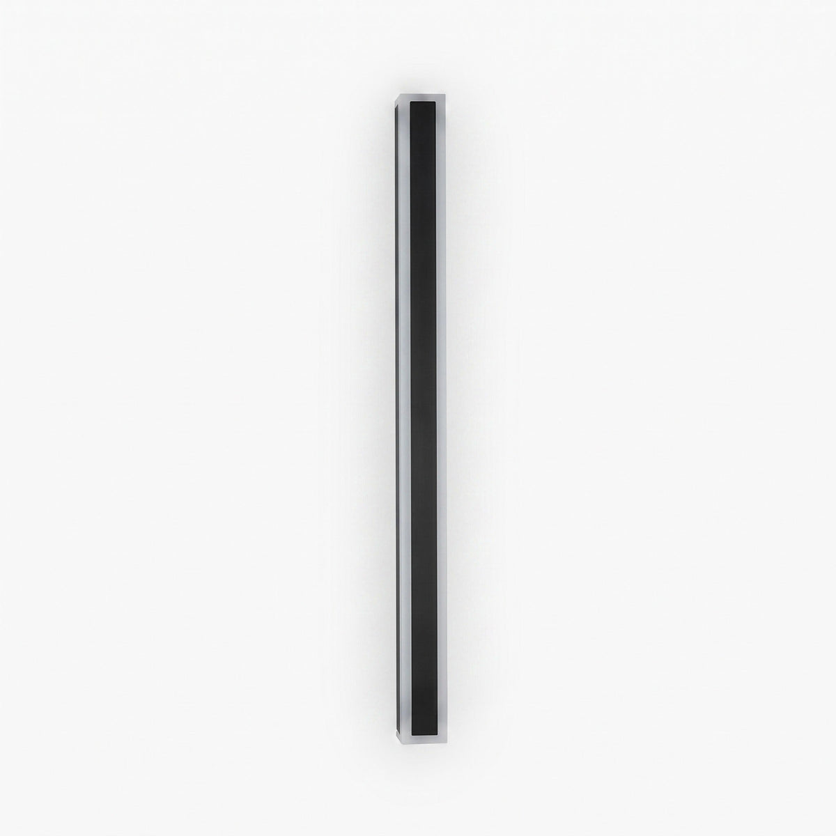Linear outdoor wall light in black aluminium with warm LED up-down wall wash effect