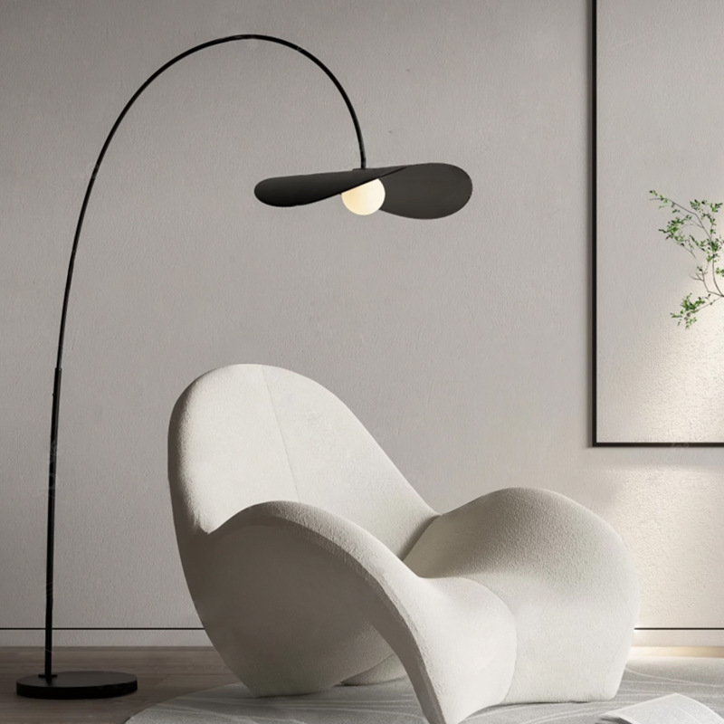 Floor lamp wabi sabi iron and acrylic with LED light and adjustable height