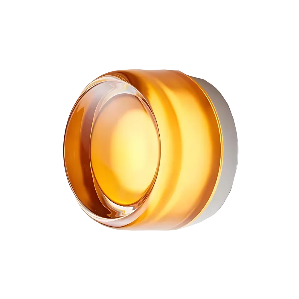 Wall lamp with sculptural glass shade and integrated dusk-to-dawn LED sensor, minimalist modern style