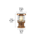 LED outdoor lamp post tiered cylinder design, IP65 waterproof, black and bronze finish