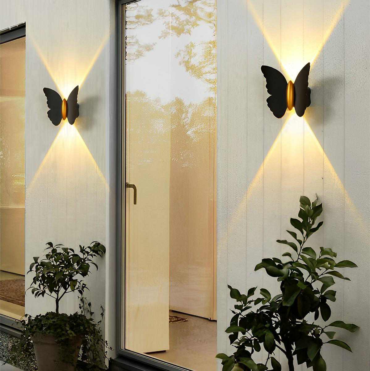 Linear outdoor wall light animal shape LED IP65 weatherproof, black and white aluminum wall sconce