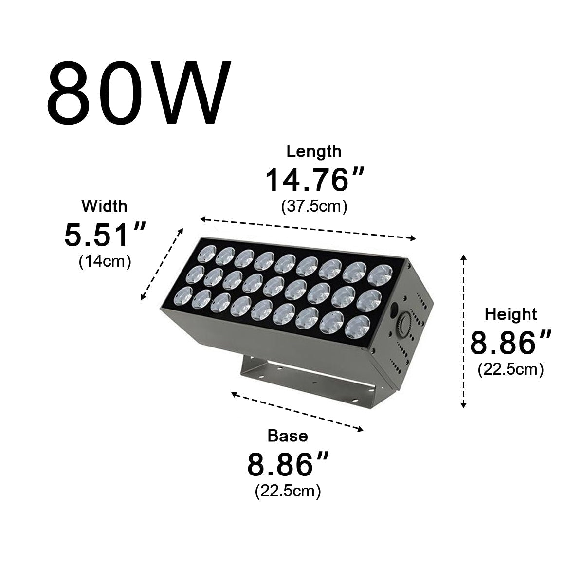 LED Spot Light Waterproof Aluminium 80W
