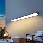 Linear outdoor wall light black LED strip IP65 waterproof, modern exterior porch light