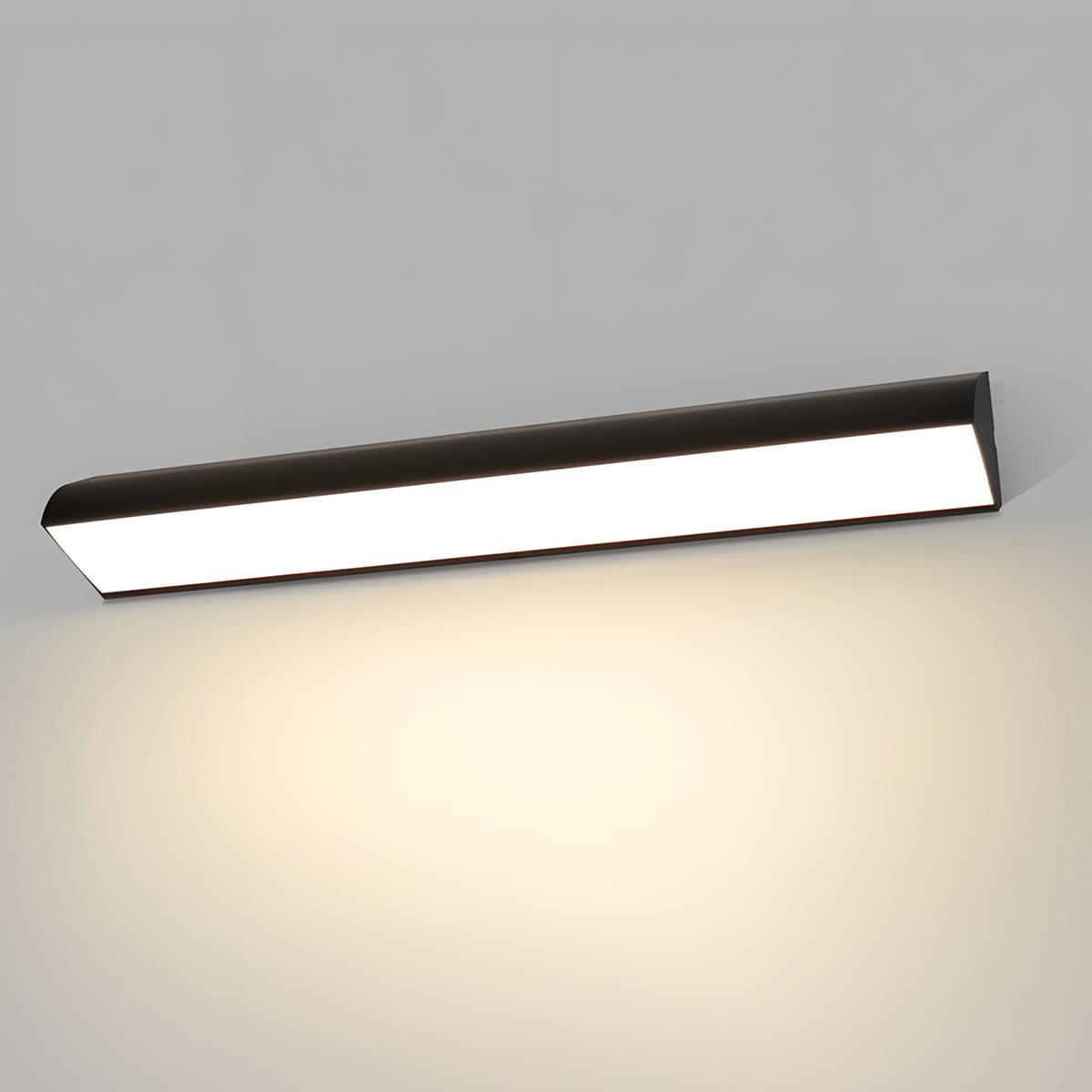 Linear outdoor wall light black LED strip IP65 waterproof, modern exterior porch light