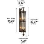 Linear outdoor wall light vintage mid-century IP65, copper and bronze finish, warm LED