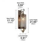 Linear outdoor wall light vintage mid-century IP65, copper and bronze finish, warm LED