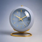 Silent Analog Alarm Clock, Quartz, Metal Case, Scandinavian