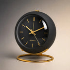Silent Analog Alarm Clock, Quartz, Metal Case, Scandinavian