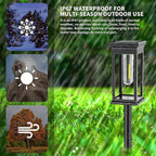 Solar garden lights waterproof pathway stake lights warm white outdoor