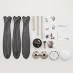 DC ceiling fan with LED light, solid wood blades, smart control, available in 36 to 82 inch
