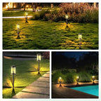 Solar garden lights waterproof pathway stake lights warm white outdoor